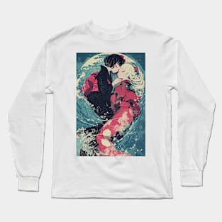 Geisha dragon in water 7201 Long Sleeve T-Shirt